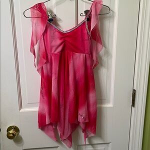 Halloween Fairy costume Pink Dress with Silver Accents